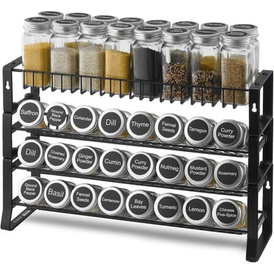 Kruidenrek Organizer voor Kast Kruiden Opslag Set Wandmontage 4 Stuks