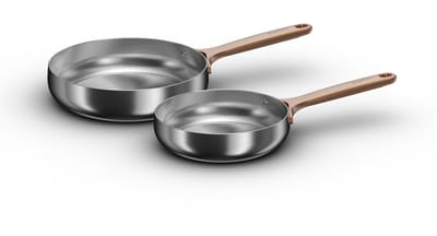 BergHOFF Home Koekenpannen Set Ø 20 + 24 cm – Duurzame RVS Braadpan – PFAS-Vrije Bakpan – Geschikt voor Inductie & Oven tot 250 °C – Vaatwasserbestendig – Warm Blush