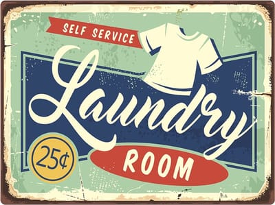 Signs USA - retro wandbord - dibond - Laundry Room - 33 x 44 cm