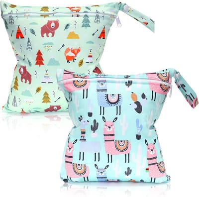 Natte Zakken - Luierzakken Organizer - Baby Uitjes - Dubbele Rits - 2 stuks - Blauw Groen