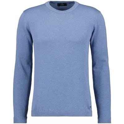 Ragman Trui Lightweight Cotton Knit Uni Color Licht Blauw / male
