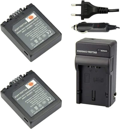 Camera Batterij Oplader Set - Accu Set - Fotograferen Onderweg - Inclusief Autolader - 1200 mAh - Zwart