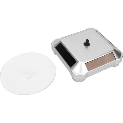Roterende Zonne-energie Multifunctioneel Horloge Telefoon Sieraden Display Make-up Houder Rek(Zilver ) zilver