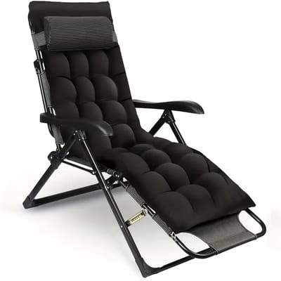 AtelierVolto Luxe Opvouwbare Zero Gravity Ligstoel – Ergonomisch Verstelbaar, Dikke Kussens, Antislip & Comfortabel – Perfect voor Tuin en Camping