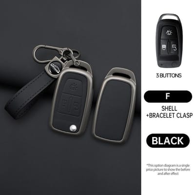 Zinklegering 3 Knoppen Klapbare Auto Sleutelhoes Beschermhoes Voor Daf 106 Cf Euro 6 Xg Xf Flip Afstandsbediening Sleutelhanger Vrachtwagen Accessoire black
