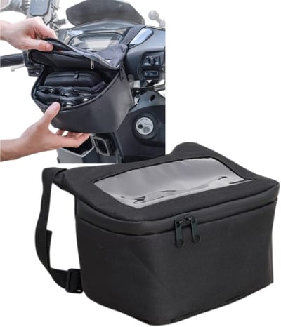 1 stuk - Waterdichte motoropbergtas - Geschikt voor touchscreen - Zadeltas - Motoropbergtas - 21*12*13 cm - Voor het opbergen van persoonlijke spullen tijdens buitenritten - Zwart
