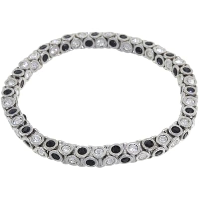 Behave - elastische armband met zwarte steentjes - avondstijl