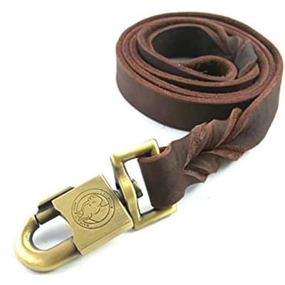 25 cm Brede Sterke Echte Lederen Hondenhalsband Beste Ideaal voor Middelgrote en Grote Honden Heavy Duty Zacht Olieachtig Echt Leer Hondentraining Halsband Hoge Kwaliteit 150cm