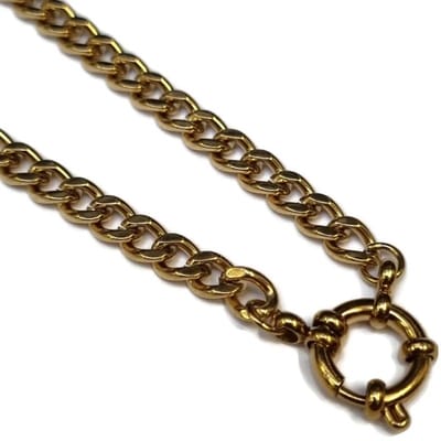Aramat Jewels | Bedelketting | Glamoureuze Goudkleurige Stalen Bedelketting | 45cm |45cm |5mm | Staal | Volwassenen | Verkleurd niet