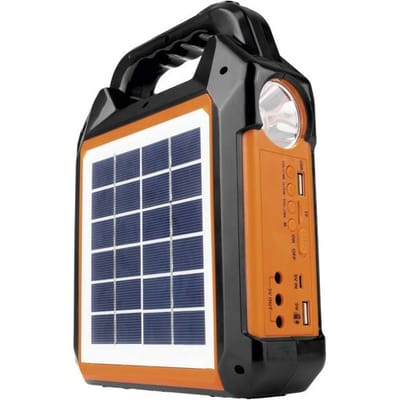 EASYmaxx Solar Generator Kit 4500 mAh | 2 oplaadmodi: zonnepaneel of USB | voor het opladen van mobiele telefoon, powerbank en nog veel meer | geïntegreerde FM-radio en luidspreker incl.