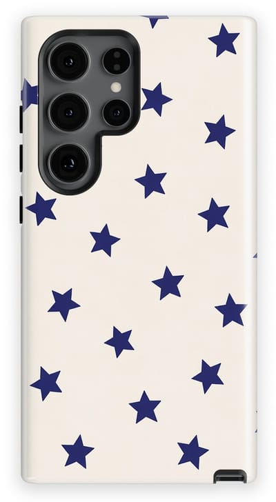 DripCase Hoesje Samsung Galaxy S24 Ultra | Sterren Design | Magnetisch Opladen | 2-in-1 Ontwerp | Stars Backcover Classic Navy