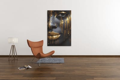 Canvas Schilderij - Vrouw Gezicht - Wanddecoratie - 150x100x2 cm