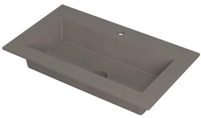 INK Kraft Wastafel Enkele Bak 1 Kraangat - 800x450x10 mm - Quartz Beton