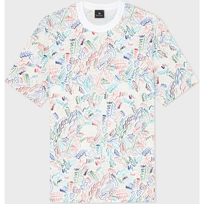 Paul Smith Reg Fit Ss T Shirt White Maat: M | T-shirts met Print Outlet | Heren | Wit
