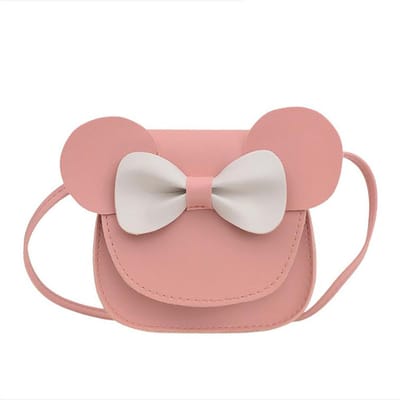 Babymeisje Cartoon Crossbody Tas Schattige Muis Oor Strik Magnetische Snap Schoudertas