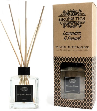 AW aromatics - geurstokjes - lavendel - venkel - 200 ml - etherische olie - aromatherapie