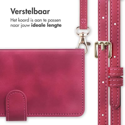 imoshion Hoesje - Geschikt voor Samsung Galaxy S24 FE - Bookcase met koord - Rood