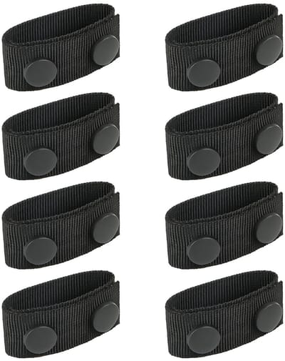 Virtubuy - Nylon Duty Belt Keeper - 8 Pack Tactical Belt Loops - Dubbele Drukknop - Kleur: Ijzer - Voor Politie en Militair - Handig voor Camping en..