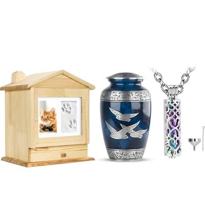 XXL Crematie Urn Set - Urn - As urn - As hanger - Mini Urn - Crematie As - As Ketting - As Bewaren - Begrafenis Urn - Herdenking Urn - Incl. Asvuller en Opbergzak
