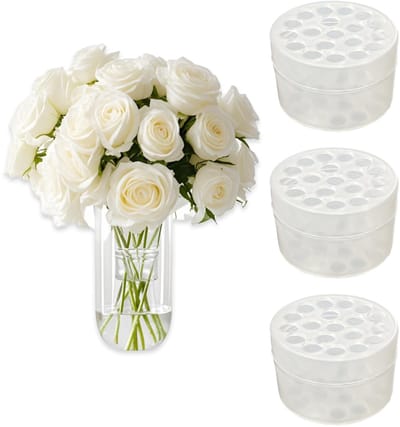 Dailygoods- Bloemensteelhouder - 3 Stuks - 7 x 5 cm - Bloemenhouder - Spiraalsteelhouder - Duurzaam Kunststof - Waterbestendig