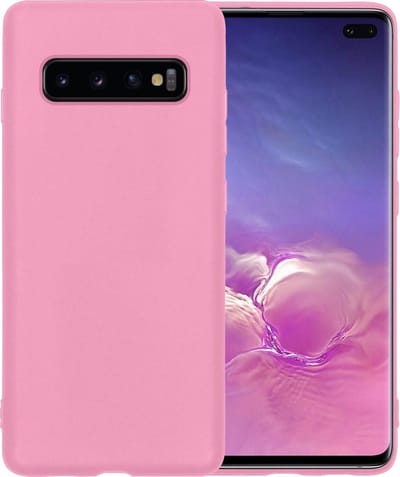 Hoesje - Geschikt voor Samsung Galaxy S10 - Sterk & Shockproof - Siliconen Case - Hoes Cover - Telefoonhoes - Lichtroze