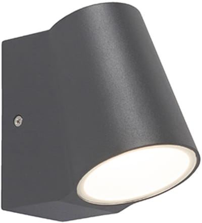 QAZQA uma - Moderne LED Wandlamp voor buiten - 1 lichts - D 120 mm - Donkergrijs - Buitenverlichting