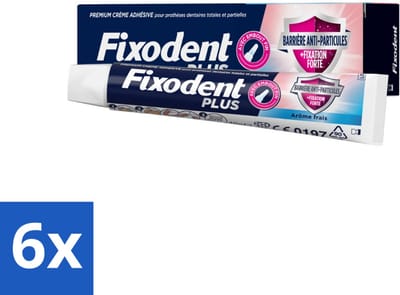 Fixodent - Kleefpasta - Plus Duo Bescherming - Premium Hechting - 40 g - Voordeelverpakking - 6 stuks