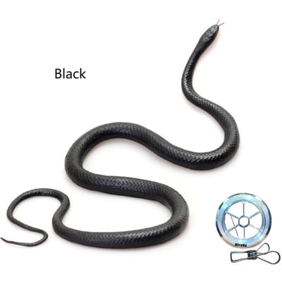 Serpent Prank de 43,3 Pouces avec Clip à Ficelle Modèle de Serpent en Caoutchouc Réaliste Jouet Trompeur Badineries & Farces Halloween Cadeau de Fête