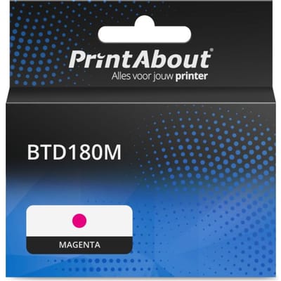 PrintAbout huismerk Inktcartridge BTD180M Magenta Geschikt voor Brother