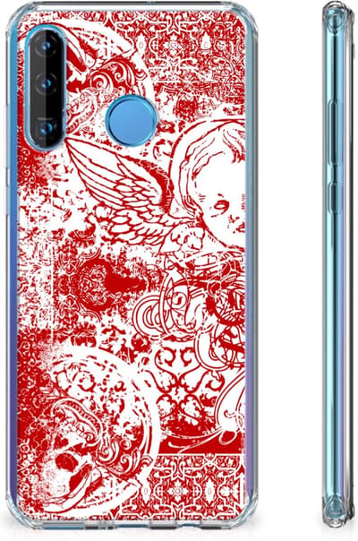 Extreme Case Huawei P30 Lite Angel Skull Rood