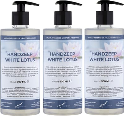 Handzeep White Lotus 500 ml - met gratis pompje - set van 3 stuks