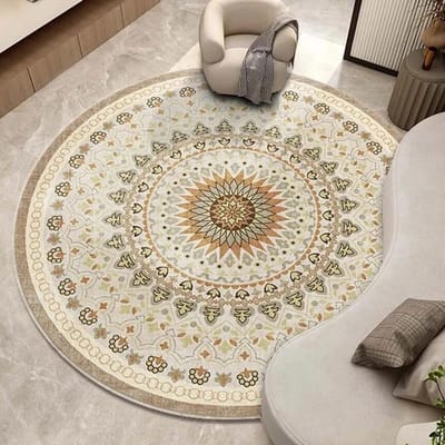 Rond tapijt hoge sfeer etnisch golfpatroon Bohemien Mandala Woonkamer slaapkamer schommelstoel vloermat 60*60cm