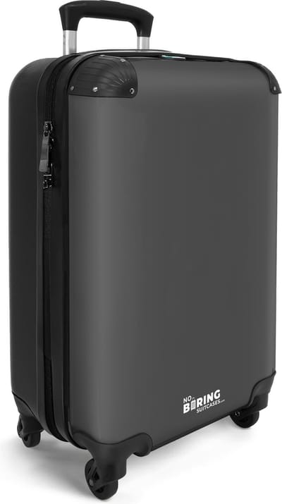 NoBoringSuitcases.com® - Handbagage koffer lichtgewicht grijs - Grijze reiskoffer trolley - Rolkoffer met wieltjes - Vakantie valies voor volwassenen - Past binnen 55x40x20 en 55x35x25