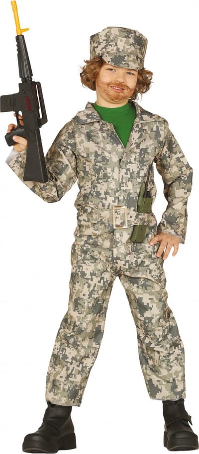 Fiestas Guirca Soldaat/militair verkleed kostuum - kinderen - leger/militair - Carnavalskleding 122/134