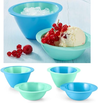 2 multifunctionele koelschalen set, lichtblauw/mint - 190 & 340 ml