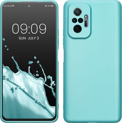 kwmobile telefoonhoesje geschikt voor Xiaomi Redmi Note 10 Pro - Hoesje voor smartphone - Back cover in metallic mintgroen