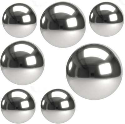 MIJOMA Beautiful Silver Mirror Balls Set, Seamless Stainless Steel Decorative Balls Garden Ball Mirror Polished, Reflective Hollow Ball for Home, Garden and Pond (Set of 7 - 4 cm, 6 cm, 8