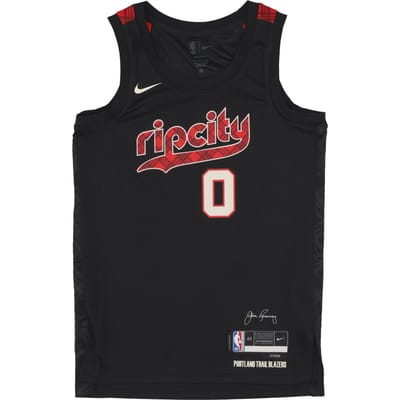 Basketbaltanktop voor heren Nba City Edition 2023/24 Swingman Jersey No 0 Damian Lillard Porbla Zwart