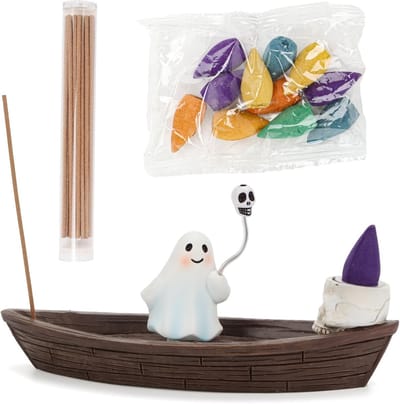 Gothic Backflow Incense Burner voor Halloween, 2 in 1 Geestenhouder en Wierookhouder voor Thuis en Yoga Decoratie