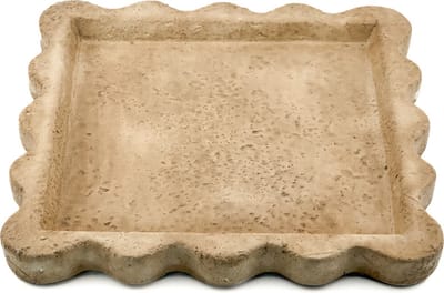 HomeBound by KY | Aardewerk dienblad vierkant beige | 19,5x19,5x2cm | dienblad tray off-white