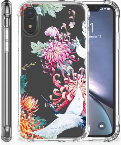 Apple iPhone Xr Case Anti-shock Bird Flowers