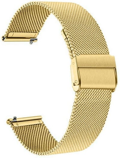 Milanees bandje - geschikt voor Garmin Venu (2 Plus) / Venu SQ (2) / Vivomove (Style - Sport) / Vivoactive 3 / 5 / 6 / Forerunner 55 / 165 / 245 / 645 / 570 - 42mm - goud