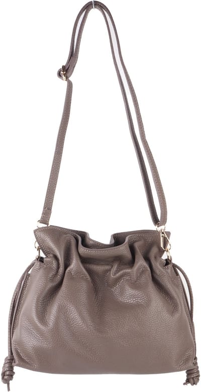 Giuliano lederen schoudertas Anisa - Made in Italy - Taupe