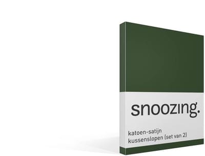 Snoozing katoen-satijn kussenslopen (set van 2) - Satijn-katoen - 40x60 cm - Donker Groen