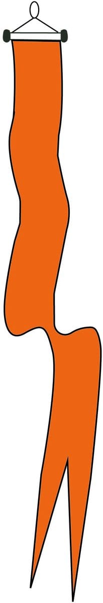 Oranje wimpel 25x400cm met zwaluwstaart