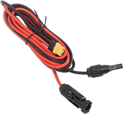 Zonne-laadkabel - Paneel Adapter - Buiten Energie - Stabiele Transmissie - 2 Meter - Zwart
