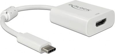 Premium USB-C naar HDMI adapter met DP Alt Mode (4K 60 Hz + HDR) / wit - 0,10 meter