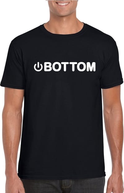 Gay shirt power bottom zwart heren - Homo shirts S