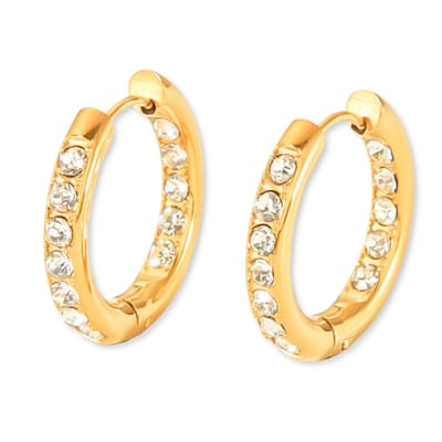 Marama - Oorbellen Lot Goud - stainless steel - gold plated - zirkonen - subtiel - dames - goud - kliksluiting - luxe geschenkverpakking