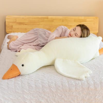 Trendy 37/50/55/90/130CM Grappige Gans Knuffel Zachte Eend Pluche Speelgoed Slaapkussen Bankkussen Kinderen Vriendin Verjaardagscadeau